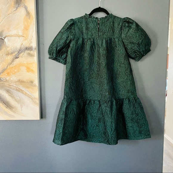 Moon River 💚 emerald green puff dress Easter small NWT - Picture 4 of 7